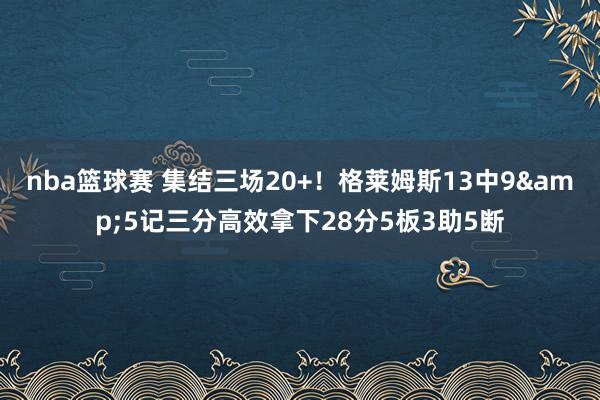 nba篮球赛 集结三场20+！格莱姆斯13中9&5记三分高效拿下28分5板3助5断