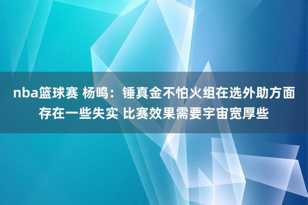 nba篮球赛 杨鸣：锤真金不怕火组在选外助方面存在一些失实 比赛效果需要宇宙宽厚些