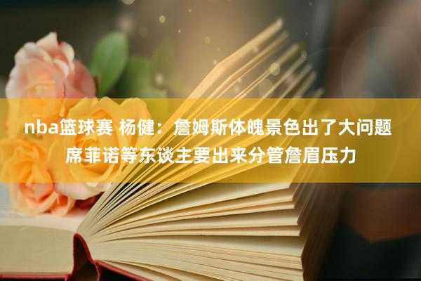 nba篮球赛 杨健：詹姆斯体魄景色出了大问题 席菲诺等东谈主要出来分管詹眉压力