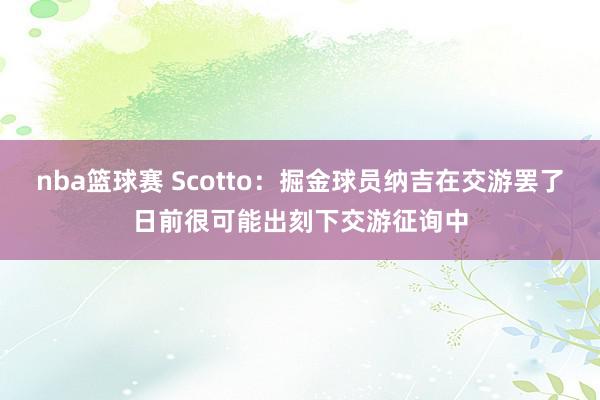 nba篮球赛 Scotto：掘金球员纳吉在交游罢了日前很可能出刻下交游征询中